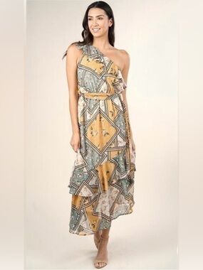 LOVESTITCH One-Shoulder Ruffled Asymmetrical Dress